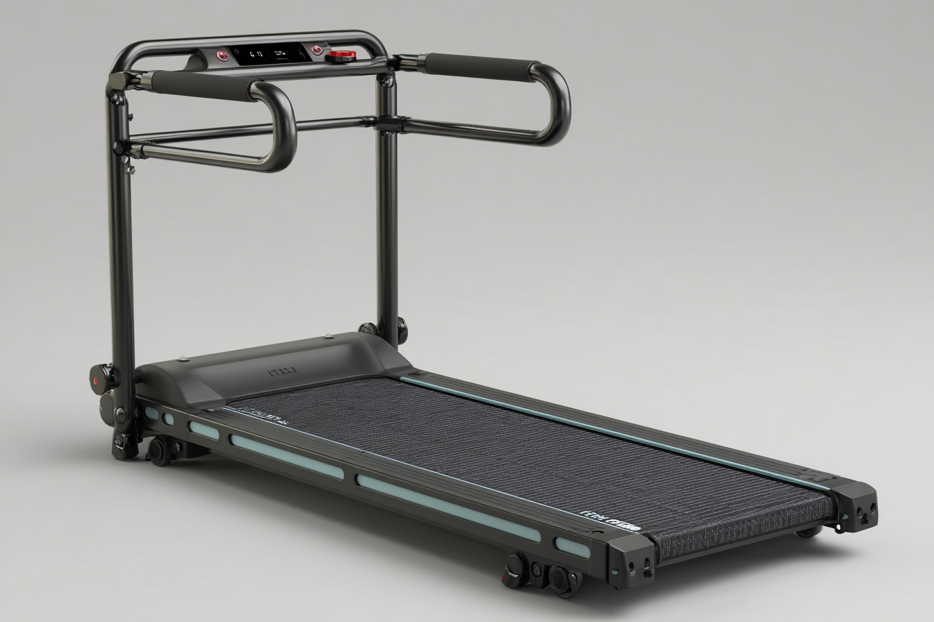 Black treadmill design for integration into smart medical or fitness testbeds. Can be used with MZBNL sensors or embedded vision systems.